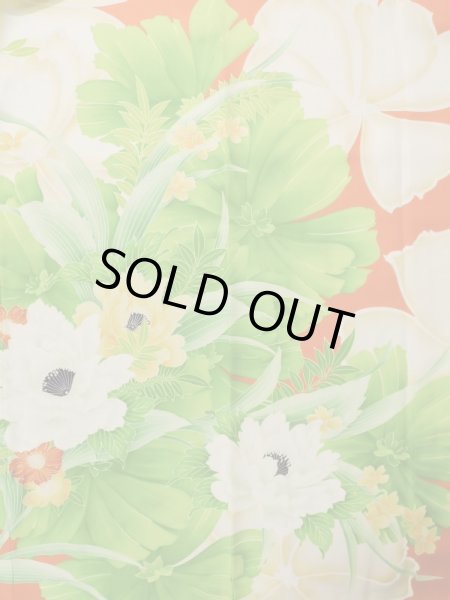 画像5: K1222C  振袖 女性用着物  シルク（正絹）   オレンジ, 花 【中古】 【USED】 【リサイクル】 ★★☆☆☆ (5)