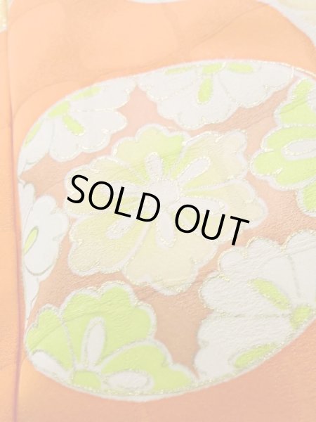 画像11: K1222E  振袖 女性用着物  シルク（正絹） 淡い  黄緑色, 菊 【中古】 【USED】 【リサイクル】 ★★☆☆☆ (11)