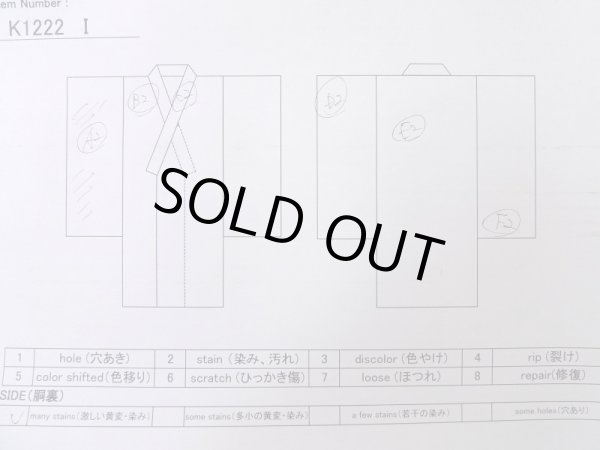 画像17: K1222I  振袖 女性用着物  シルク(正絹)   オフ ホワイト, ぼたん 【中古】 【USED】 【リサイクル】 ★★☆☆☆ (17)