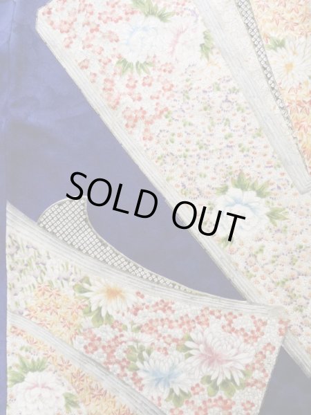 画像6: K1222K Mint  振袖 女性用着物 本 シルク(正絹)   青, 花 【中古】 【USED】 【リサイクル】 ★★★★☆ (6)