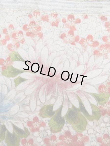 画像7: K1222K Mint  振袖 女性用着物 本 シルク(正絹)   青, 花 【中古】 【USED】 【リサイクル】 ★★★★☆ (7)