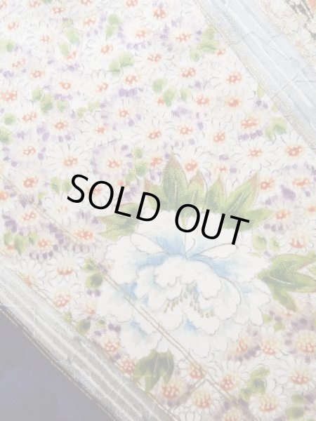 画像9: K1222K Mint  振袖 女性用着物 本 シルク(正絹)   青, 花 【中古】 【USED】 【リサイクル】 ★★★★☆ (9)