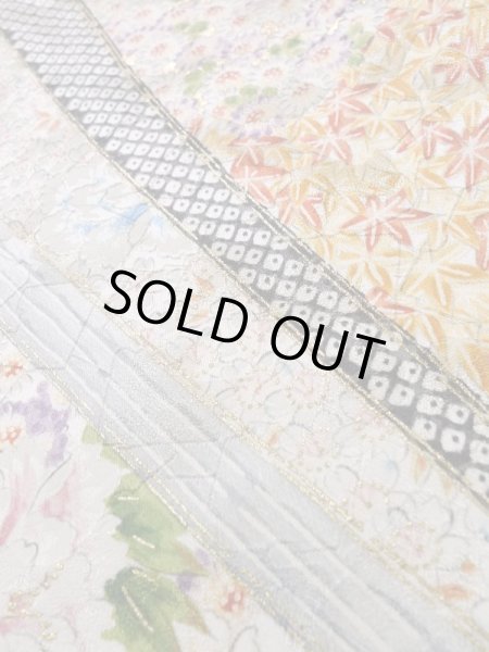 画像12: K1222K Mint  振袖 女性用着物 本 シルク(正絹)   青, 花 【中古】 【USED】 【リサイクル】 ★★★★☆ (12)