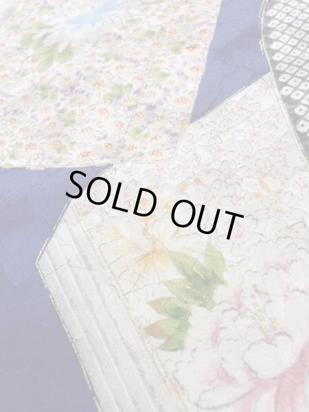 画像15: K1222K Mint  振袖 女性用着物 本 シルク(正絹)   青, 花 【中古】 【USED】 【リサイクル】 ★★★★☆ (15)