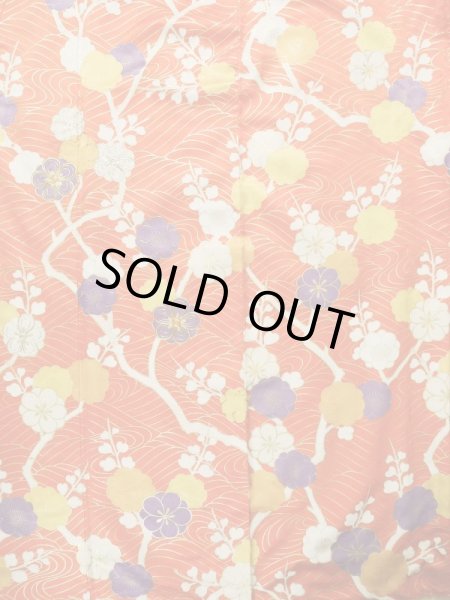 画像4: K1222O Mint  振袖 女性用着物  シルク(正絹)   オレンジ, 梅 【中古】 【USED】 【リサイクル】 ★★★★☆ (4)