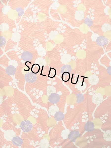 画像5: K1222O Mint  振袖 女性用着物  シルク(正絹)   オレンジ, 梅 【中古】 【USED】 【リサイクル】 ★★★★☆ (5)