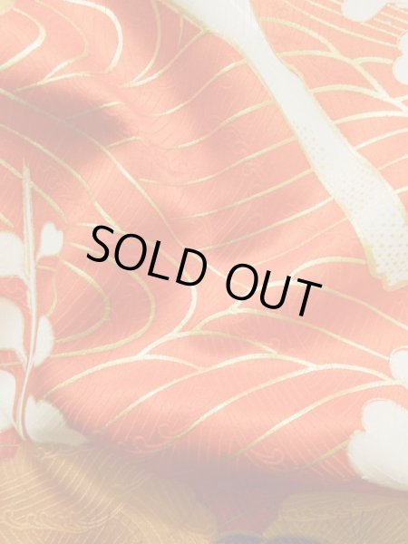 画像15: K1222O Mint  振袖 女性用着物  シルク(正絹)   オレンジ, 梅 【中古】 【USED】 【リサイクル】 ★★★★☆ (15)