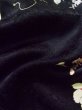 画像16: K1222R  振袖 女性用着物  シルク（正絹）   黒, 花 【中古】 【USED】 【リサイクル】 ★★★☆☆ (16)
