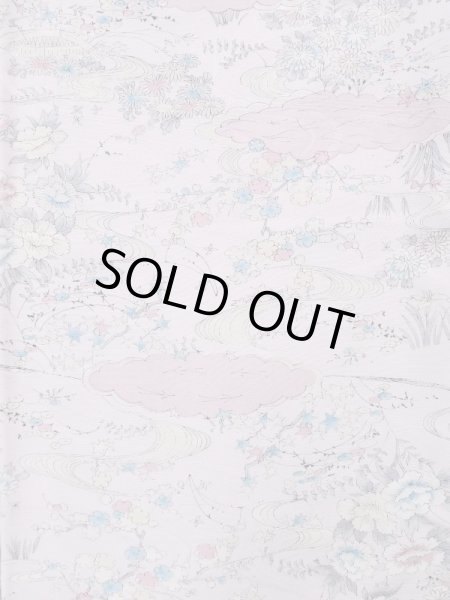 画像3: L0119N  小紋 女性用着物  化繊 淡い  ピンク, 花 【中古】 【USED】 【リサイクル】 ★★★★★ (3)