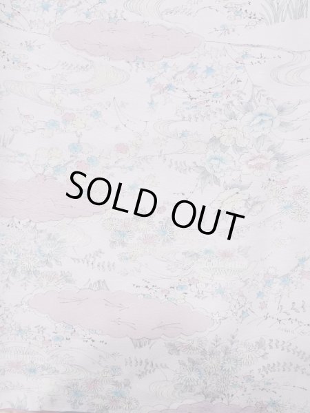 画像5: L0119N  小紋 女性用着物  化繊 淡い  ピンク, 花 【中古】 【USED】 【リサイクル】 ★★★★★ (5)