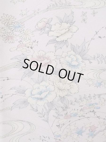 画像10: L0119N  小紋 女性用着物  化繊 淡い  ピンク, 花 【中古】 【USED】 【リサイクル】 ★★★★★ (10)