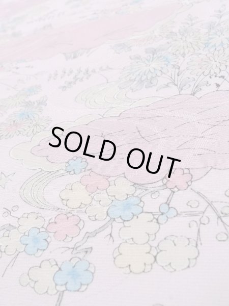 画像11: L0119N  小紋 女性用着物  化繊 淡い  ピンク, 花 【中古】 【USED】 【リサイクル】 ★★★★★ (11)