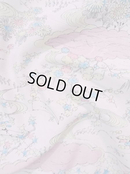 画像13: L0119N  小紋 女性用着物  化繊 淡い  ピンク, 花 【中古】 【USED】 【リサイクル】 ★★★★★ (13)