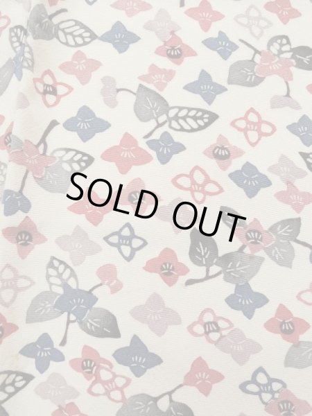 画像6: L0119T  小紋 女性用着物  シルク(正絹) 淡い  オフ ホワイト, 花 【中古】 【USED】 【リサイクル】 ★★★☆☆ (6)