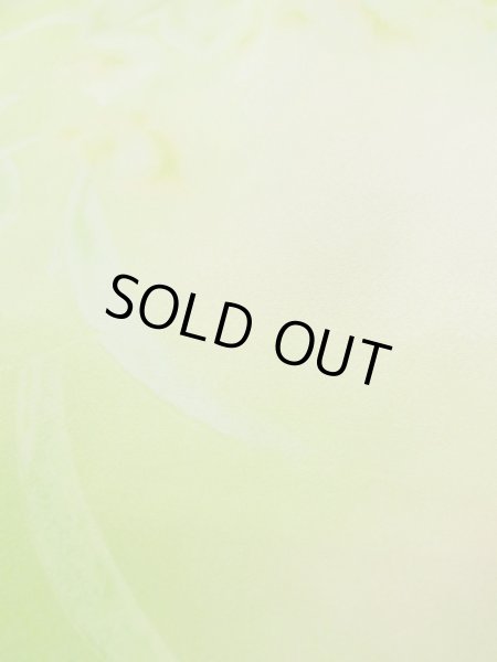 画像10: L0120D  小紋 女性用着物  シルク（正絹） シャイニーな クリーミーな 黄緑色, 花 【中古】 【USED】 【リサイクル】 ★★☆☆☆ (10)