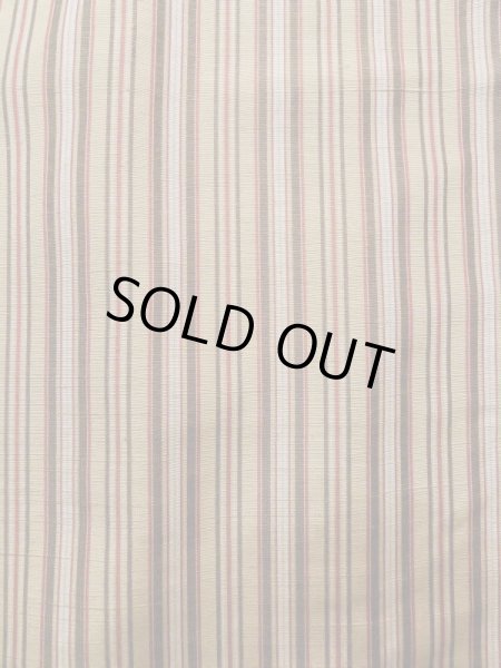 画像5: L0126P  織 女性用着物  シルク（正絹） スモーキーな 淡い クリーム, 縞 【中古】 【USED】 【リサイクル】 ★★★☆☆ (5)