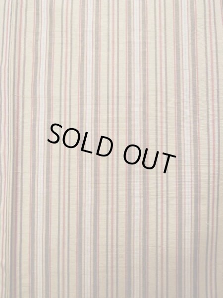 画像6: L0126P  織 女性用着物  シルク（正絹） スモーキーな 淡い クリーム, 縞 【中古】 【USED】 【リサイクル】 ★★★☆☆ (6)