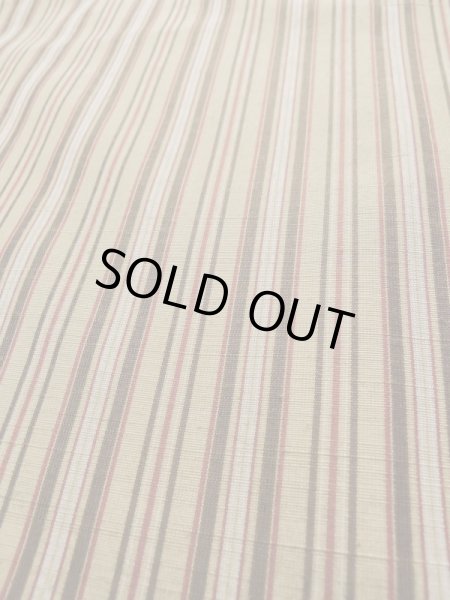 画像7: L0126P  織 女性用着物  シルク（正絹） スモーキーな 淡い クリーム, 縞 【中古】 【USED】 【リサイクル】 ★★★☆☆ (7)