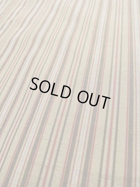 画像8: L0126P  織 女性用着物  シルク（正絹） スモーキーな 淡い クリーム, 縞 【中古】 【USED】 【リサイクル】 ★★★☆☆ (8)