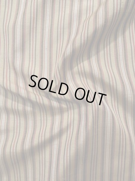 画像9: L0126P  織 女性用着物  シルク（正絹） スモーキーな 淡い クリーム, 縞 【中古】 【USED】 【リサイクル】 ★★★☆☆ (9)