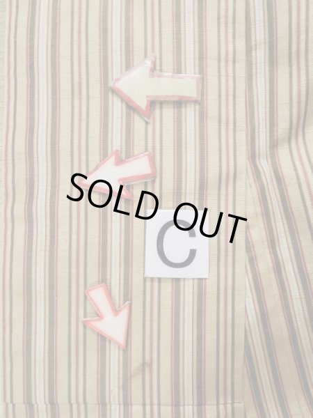 画像14: L0126P  織 女性用着物  シルク（正絹） スモーキーな 淡い クリーム, 縞 【中古】 【USED】 【リサイクル】 ★★★☆☆ (14)