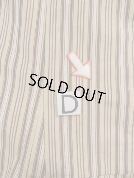 画像15: L0126P  織 女性用着物  シルク（正絹） スモーキーな 淡い クリーム, 縞 【中古】 【USED】 【リサイクル】 ★★★☆☆ (15)