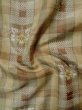 画像10: L0126T  織 女性用着物  シルク（正絹） 淡い  ベージュ, 花 【中古】 【USED】 【リサイクル】 ★☆☆☆☆ (10)
