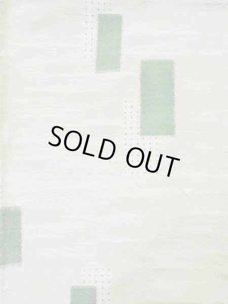 画像3: L0126V  織 女性用着物  シルク(正絹) スモーキーな シャーベット グリーン(緑), 四角 【中古】 【USED】 【リサイクル】 ★★☆☆☆ (3)