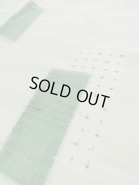 画像11: L0126V  織 女性用着物  シルク(正絹) スモーキーな シャーベット グリーン(緑), 四角 【中古】 【USED】 【リサイクル】 ★★☆☆☆ (11)