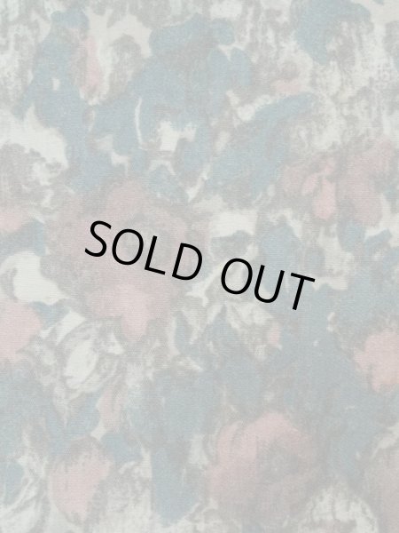 画像5: L0202A  羽織 女性用着物  化繊 スモーキーな 淡い ティール（青緑）, 花 薄い【中古】 【USED】 【リサイクル】 ★★★☆☆ (5)