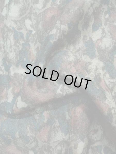 画像11: L0202A  羽織 女性用着物  化繊 スモーキーな 淡い ティール（青緑）, 花 薄い【中古】 【USED】 【リサイクル】 ★★★☆☆ (11)