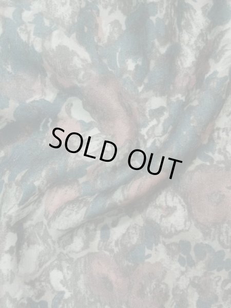 画像12: L0202A  羽織 女性用着物  化繊 スモーキーな 淡い ティール（青緑）, 花 薄い【中古】 【USED】 【リサイクル】 ★★★☆☆ (12)