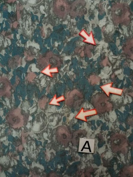 画像14: L0202A  羽織 女性用着物  化繊 スモーキーな 淡い ティール（青緑）, 花 薄い【中古】 【USED】 【リサイクル】 ★★★☆☆ (14)