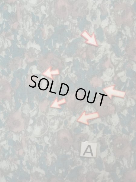 画像14: L0202A  羽織 女性用着物  化繊 スモーキーな 淡い ティール（青緑）, 花 薄い【中古】 【USED】 【リサイクル】 ★★★☆☆ (14)