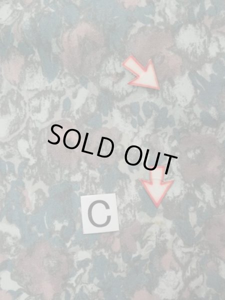 画像16: L0202A  羽織 女性用着物  化繊 スモーキーな 淡い ティール（青緑）, 花 薄い【中古】 【USED】 【リサイクル】 ★★★☆☆ (16)