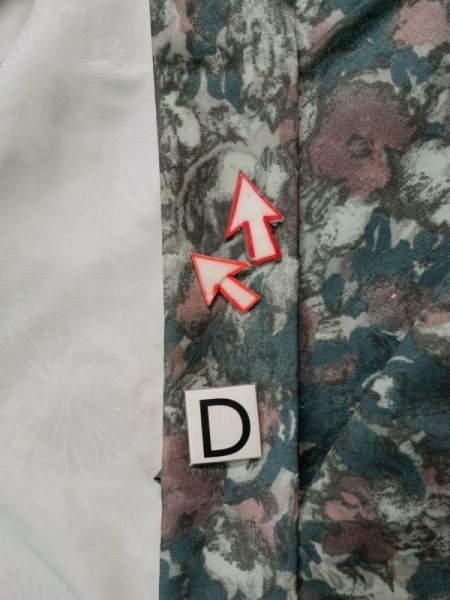 画像17: L0202A  羽織 女性用着物  化繊 スモーキーな 淡い ティール（青緑）, 花 薄い【中古】 【USED】 【リサイクル】 ★★★☆☆ (17)