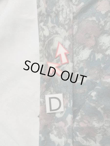 画像17: L0202A  羽織 女性用着物  化繊 スモーキーな 淡い ティール（青緑）, 花 薄い【中古】 【USED】 【リサイクル】 ★★★☆☆ (17)