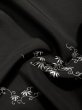 画像11: L0202K  羽織 女性用着物  シルク（正絹）   黒, 花 【中古】 【USED】 【リサイクル】 ★★★☆☆ (11)