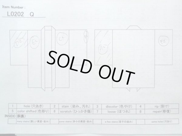 画像13: L0202Q  羽織 女性用着物  シルク（正絹） スモーキーな 淡い 青, 鳥 【中古】 【USED】 【リサイクル】 ★★★☆☆ (13)