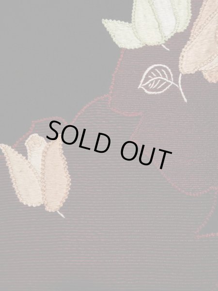 画像8: L0202U  羽織 女性用着物  シルク（正絹）   黒, 花 【中古】 【USED】 【リサイクル】 ★★★★☆ (8)