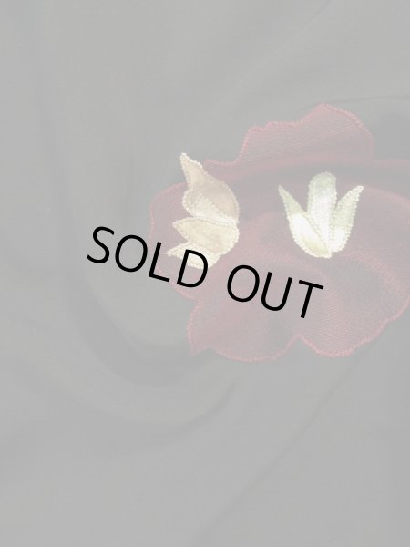 画像11: L0202U  羽織 女性用着物  シルク（正絹）   黒, 花 【中古】 【USED】 【リサイクル】 ★★★★☆ (11)