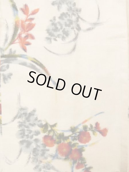 画像4: L0202V  羽織 女性用着物  シルク(正絹) 薄い  クリーム, 花 【中古】 【USED】 【リサイクル】 ★★★★★ (4)