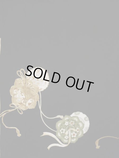 画像5: L0204D  留袖 女性用着物 鏡文 シルク(正絹)   黒,  【中古】 【USED】 【リサイクル】 ★★★☆☆ (5)