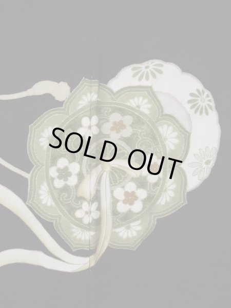 画像9: L0204D  留袖 女性用着物 鏡文 シルク(正絹)   黒,  【中古】 【USED】 【リサイクル】 ★★★☆☆ (9)