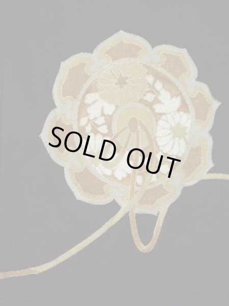 画像10: L0204D  留袖 女性用着物 鏡文 シルク(正絹)   黒,  【中古】 【USED】 【リサイクル】 ★★★☆☆ (10)