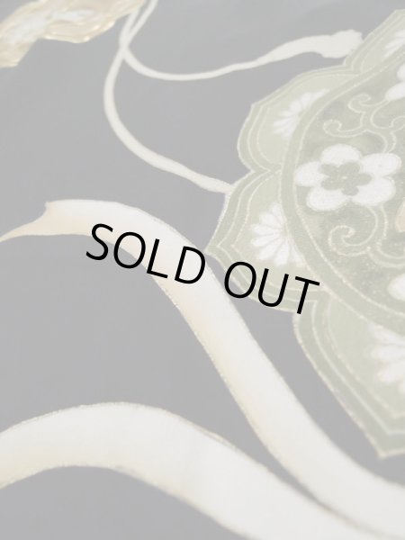 画像12: L0204D  留袖 女性用着物 鏡文 シルク(正絹)   黒,  【中古】 【USED】 【リサイクル】 ★★★☆☆ (12)