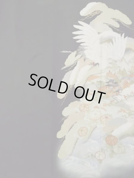 画像6: L0204E  留袖 女性用着物  シルク(正絹)   黒, 菊 【中古】 【USED】 【リサイクル】 ★★★☆☆ (6)