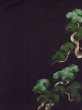 画像6: L0204G  留袖 女性用着物  シルク（正絹）   黒, 松/松葉 【中古】 【USED】 【リサイクル】 ★★☆☆☆ (6)