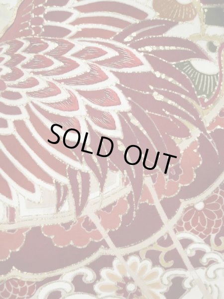 画像17: L0204M  振袖 女性用着物  シルク(正絹)   黒, 梅 【中古】 【USED】 【リサイクル】 ★★☆☆☆ (17)