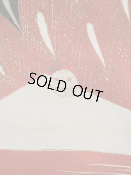 画像4: L0204N  振袖 女性用着物  シルク(正絹)   クリーム, 花 【中古】 【USED】 【リサイクル】 ★☆☆☆☆ (4)